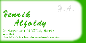 henrik alfoldy business card